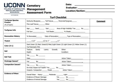 Picture of Cemetery Management Assessment Form
