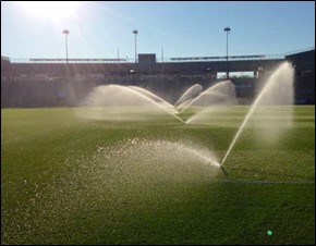 Irrigation on stadium field