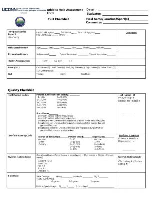 Picture of Athletic Field Assessment Form