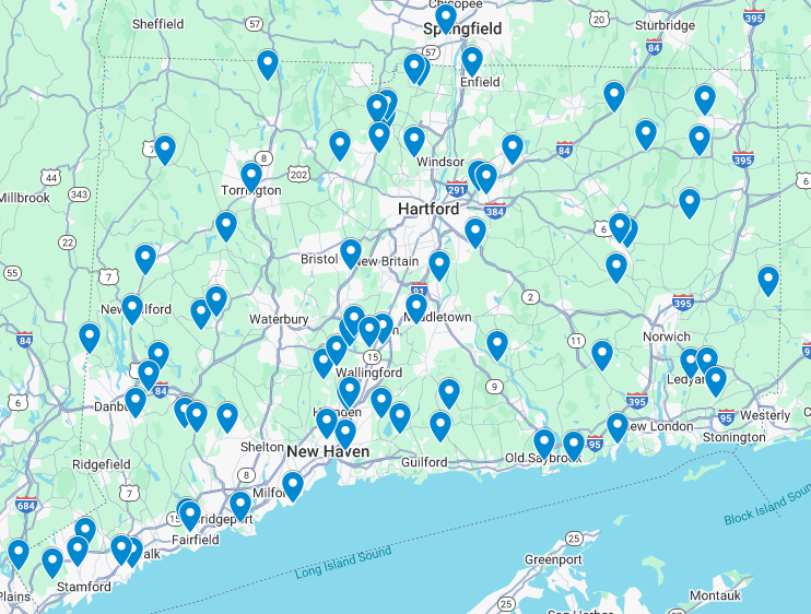 Map of participating nurseries. See document for location information